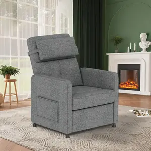Garvee Electric Recliner Chair Living Room Chair Adjustable Power Recliner with Massage & Heat & Lumbar Support & Side Pockets & USB Port(Gray)
