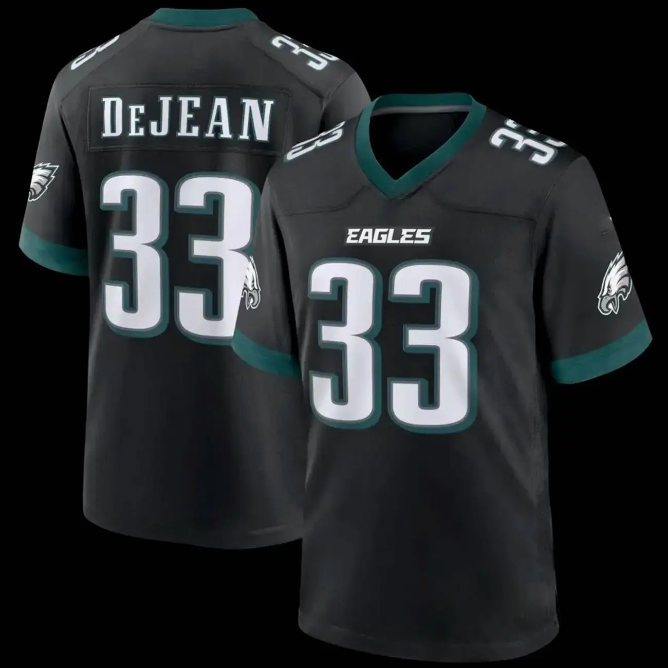 DeJean #33 Inspired Football Jersey, Philadelphia Black Alternate Player Style Game Jersey, American Football Fan Shirt, Unisex Sports Apparel, Game Day Streetwear Outfit, Gift for Football Fans, Trending 2026 6