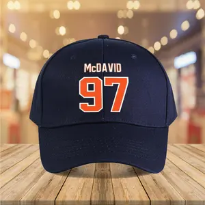 1pc McDavid Baseball Cap with Adjustable Strap - Lightweight Breathable Hat Featuring Bold '97' Jersey-Style Number, for Sports, Gym, Everyday - Ideal Gift for Hockey/ Basketball/ Soccer Fans (Black/Orange/White/Red/Grey/ Navy Blue/Pink/), Gym Accessories