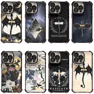 Fourth Wing Basgiath War College Dragon Art Phone Case for iPhone 17 16 15 14 13 12 11 Pro Max Plus Air Perfect for Christmas Birthday Holiday Gifts