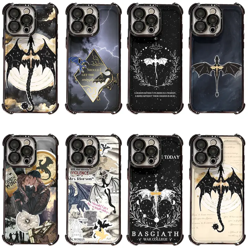 Fourth Wing Basgiath War College Dragon Art Contemporary Shockproof Smartphone Case - Protector Cover for iPhone 17,16,15,14,13,12,11 Pro Max Plus Air & Other Devices - Ideal Christmas,Birthday Gifts (Mobile Phone Accessory)