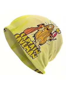 Captain And Bird Captain Cave Man Knit Beanie Hat - Street Style, Polyester & Elastane Blend, Fits Men