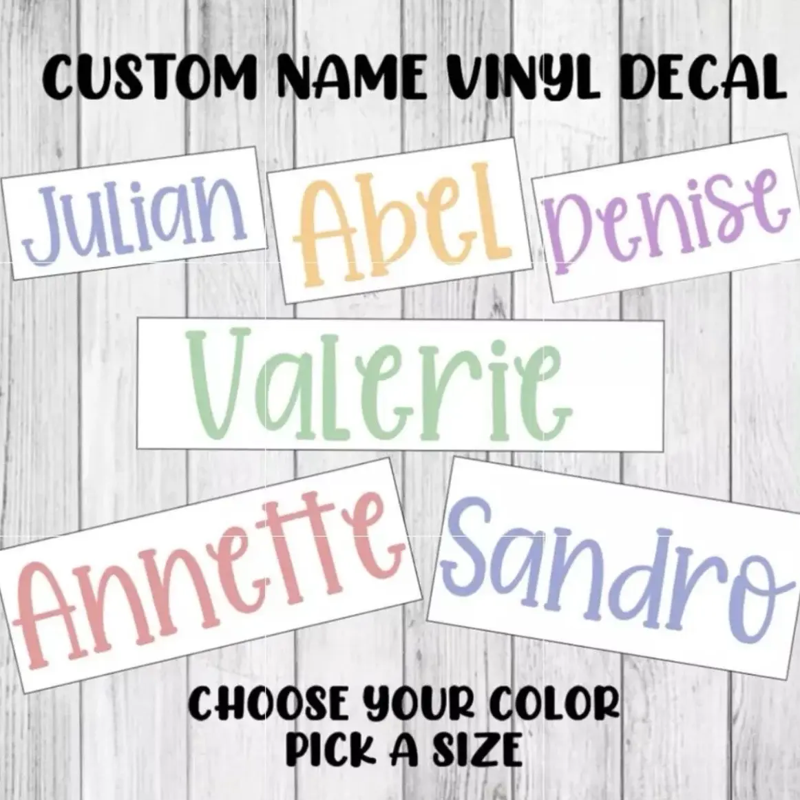 Custom Name Vinyl Decal Personalized Cursive Lettering Sticker ...