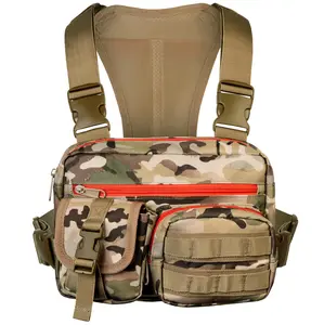 Tactical Chest Bag, Tactical EDC Chest Rig, Molle & Pistol Holster for Men Women - Quick Release Harness Pack for Hunting Hiking Fishing Running - Lightweight Outdoor Vest