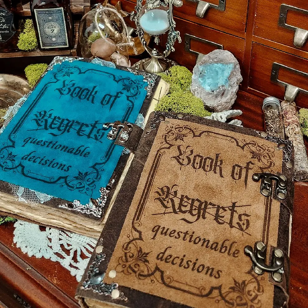 Book of questionable decisions leather handmade journal