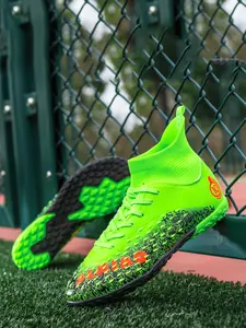 Men's Colorblock Slip on Soccer Shoes, Breathable Comfortable Football Shoes, Non-slip Football Cleats for Training Match Practice, Football Field Boots