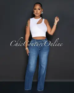 *Libby Dark Denim Mid-Waist Mom Jeans