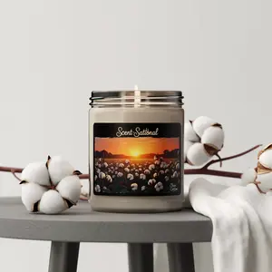 Clean Cotton Candle - Fresh Linen Soy Wax Scented Candle For Cozy Homes, Long Burn Time, Eco-Friendly & Non-Toxic, Reusable Glass Jar, Relaxing Gift, Perfect For Self Care, Aromatherapy, Or Everyday Freshness Decor
