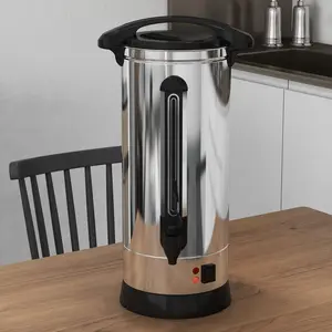 GARVEE Commercial Coffee Urn available in 14L and 18L sizes, featuring stainless steel construction, 1500W fast brewing, electric operation, and auto-keep warm function, ideal for catering, restaurants, and events.