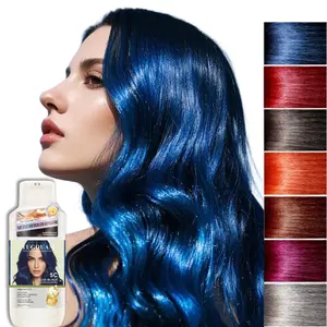 Healthy Hair Dye Shampoo, Blue-Black Hair Colorant, Roots & Gray Coverage, Infused with Vital Essences & Plant Extracts, 30-Day Color Lasting, Unisex Semi-Permanent Hair Dye Shampoo, Quick & Easy Vegan Formula,Haircare Gift plant-based hair care