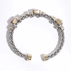 Square Multi Bangle Bracelet 5MM High Polished Metal Lead & Nickel Compliant Everyday Fashion Accessory 2.75"x2.5"