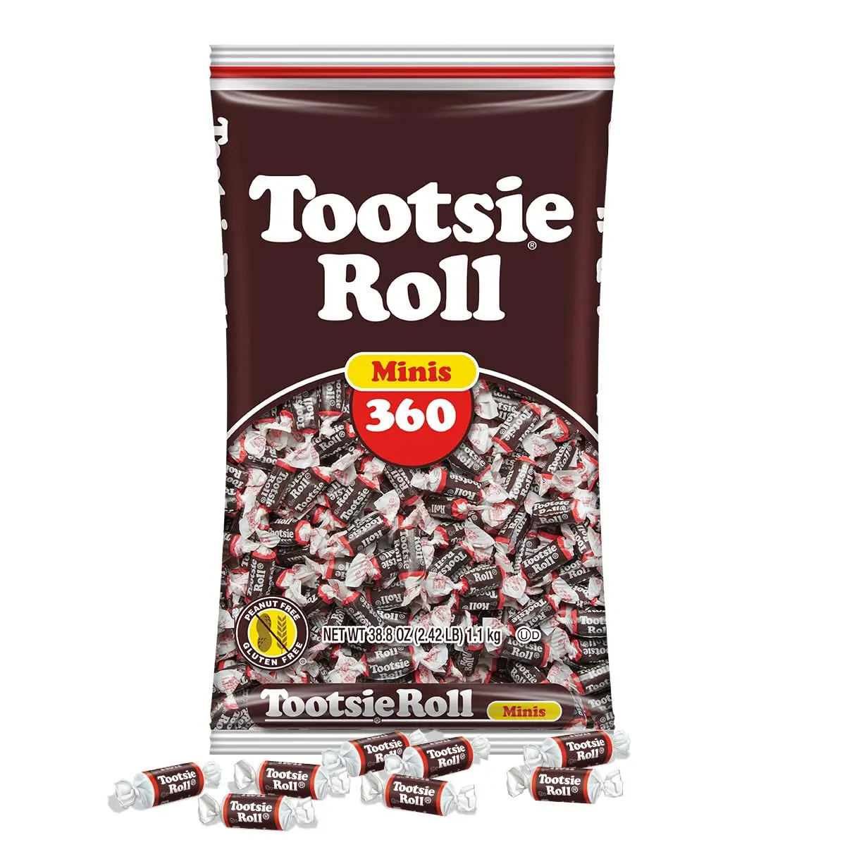 Midgees – Chewy Chocolate Gluten-Free Candy Minis – Bulk Bag of Individually Wrapped Candies for Kids, Parties, Classroom – 360 Count (Pack of 1)