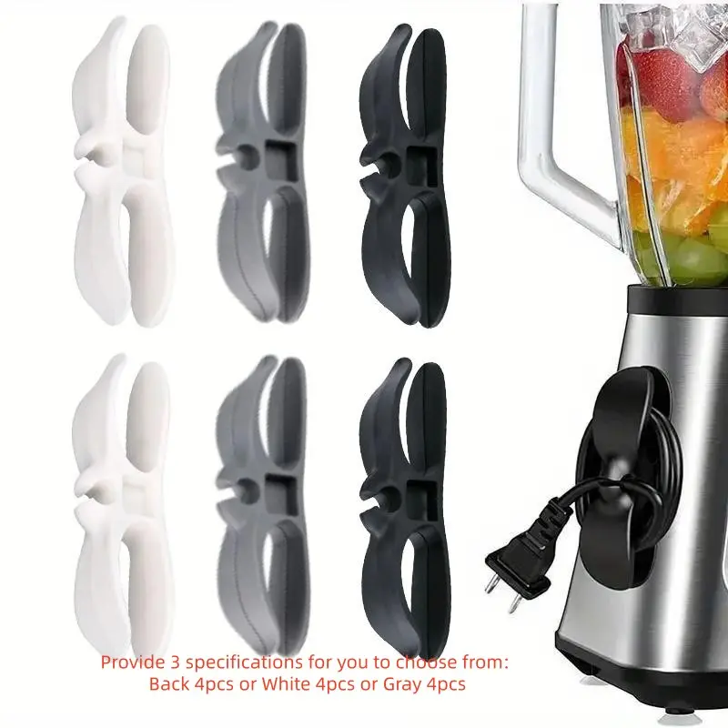 Kitchen Appliance Household Cord Winder Organizer, 4 Counts Durable Cable Management Clip Holder, Air Fryer Accessories for Air Fryer, Coffee Machine, Kitchen Utensils & Gadgets