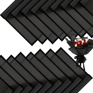 20pcs Gold Border Matte Floral Wrapping Paper, Waterproof Bouquet Packaging, DIY Crafts, Gift Wrap for Mother's Day, Valentine's Day, Wedding, Birthday Party, DIY Friendly