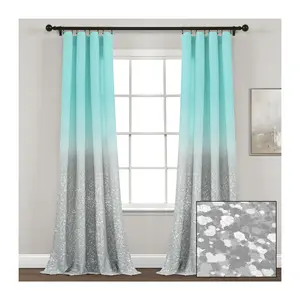 Lush Decor Glitter Ombre Metallic 52x84 WindowPanels