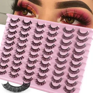 30 Pairs Dramatic Volume 3D Faux Mink Lashes Natural Fluffy Long Wispies False Eyelashes Lash Extension Makeup