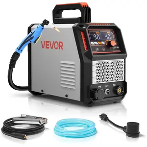 TikTokShopBlackFridayVEVOR Plasma Cutter, 50A Plasma Cutting Machine, 110V/220V Dual Voltage Digital Display IGBT Inverter - with 2T/4T Function & Adjustable PA/PT Time for Home Repairs, Workshops