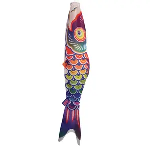 In the Breeze Spectrum Koi Fish Windsock Colorful Fully Printed Carp Windsock Outdoor Décor for Patios Yards Gardens Durable Polyester Fade Weather Resistant 3D Effect