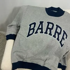 Barre Two Toned Embroidered - NAVY Oversized Mockneck Sweatshirt