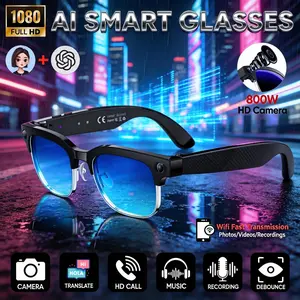 2026 new AI smart glasses camera, 8MP high-definition camera ELS video recording voice assistant translation chat GPT Bluetooth call IP66 waterproof glasses Wireless Eyewear