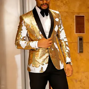 Mens Sequin Blazer Tuxedo Party Prom Wedding Tuxedo Jacket