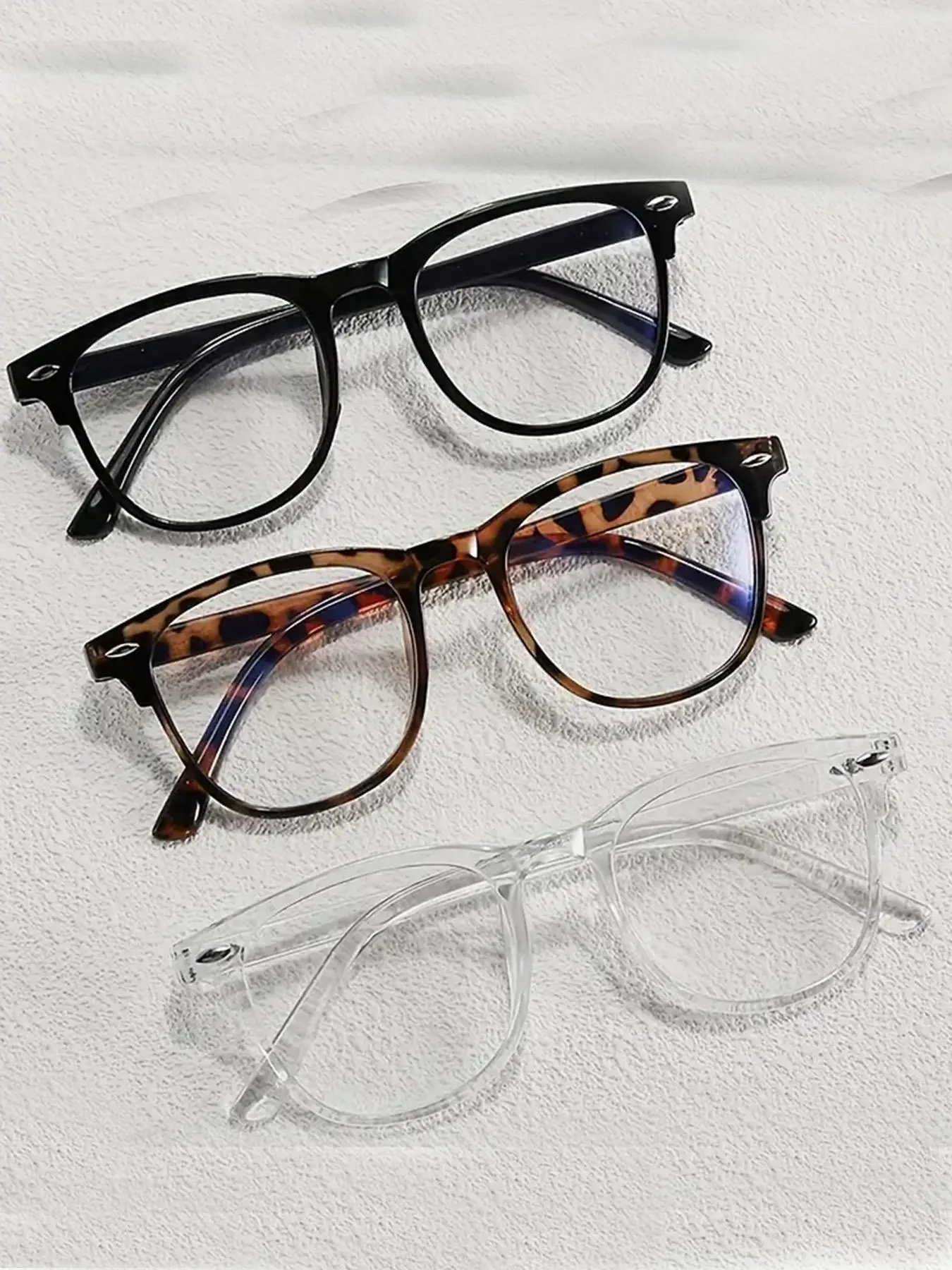 Unisex Simple Style Plain Color Eyeglasses, Trendy Casual Eyeglasses for Everyday Use, Fashion Accessories for Outdoor Activities, Lightweight Durable Glasses