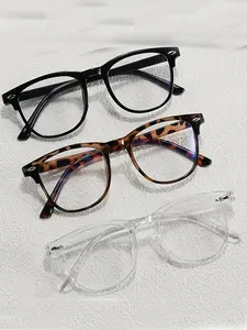 Unisex Simple Style Plain Color Eyeglasses, Trendy Casual Eyeglasses for Everyday Use, Fashion Accessories for Outdoor Activities, Lightweight Durable Glasses