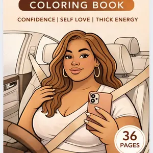 Curvy Baddie Coloring Book for Confidence Self Love Thick Energy 36 Pages Markers And Pencils Soft Glam Vibes Bold Line Art Beginner Friendly Stress Relief