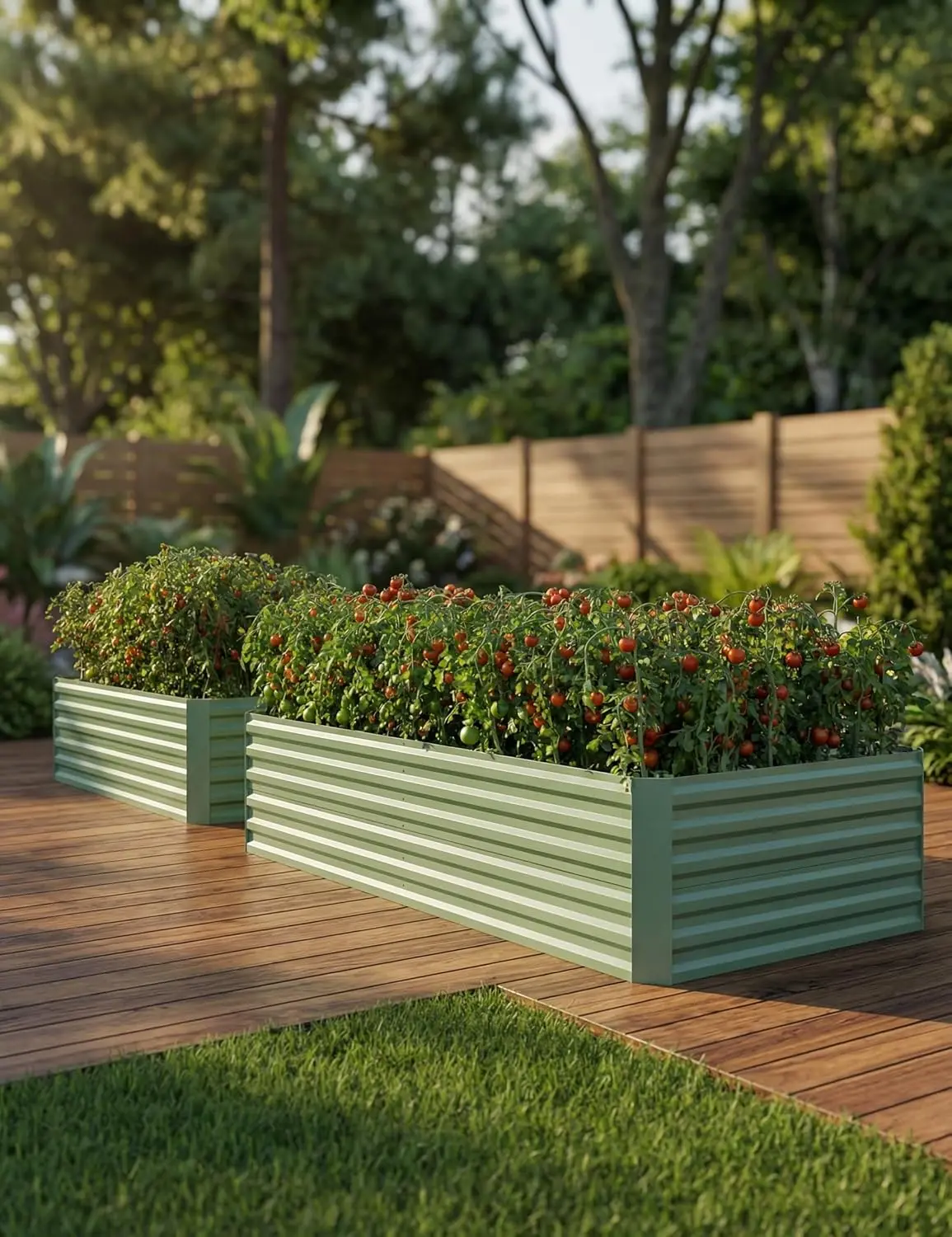 Raised Garden Bed, 8x4x2ft Galvanized Raised Garden Bed Metal, Extra Large Raised Beds for Gardening, Outdoor Garden Bed 24" Height