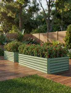 Raised Garden Bed, 8x4x2ft Galvanized Raised Garden Bed Metal, Extra Large Raised Beds for Gardening, Outdoor Garden Bed 24" Height
