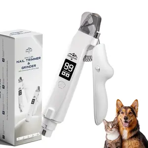 MilanTails 2-in-1 Dog and cat Nail Clipper and Grinder with LED Light, USB Rechargeable Quiet Electric Pet Nail Trimmer for Dogs and Cats with Safety Guard