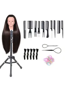 Professional 26 inch makeup practice head with wig weaving tool and desktop stand - DIY hairstyle toolkit, suitable for beauty students and beginners in 2025 Mannequin head # practice head model # attached styling tool # limited time discount