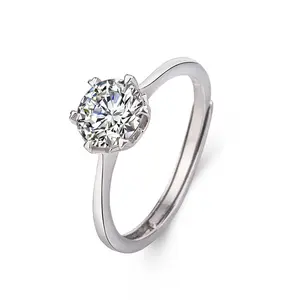 Snowflake Simulated Diamond Ring One Carat Diamond Ring Women's Ring Fashion High-end