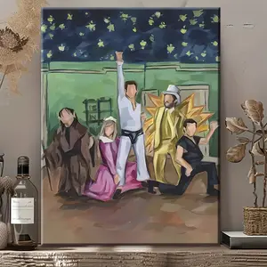 It's Always Sunny" Canvas Art with Solid Wood Frame - Vibrant Character Scene, Perfect for Home & Office Decor, Ready to Hang, Ideal Gift for Festive Occasions, Framed Canvas Wall Art Ready to Hang, 2D, Perfect for Room Decor