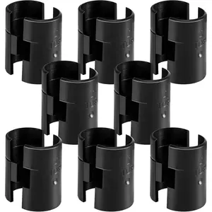 16 Pcs Wire Shelving Shelf Lock Clips for 1" Post, 8 Pairs of Shelving Sleeves Replacements for Wire Shelving System, Plastic Shelf Locking Clips Compatible with Thunder Group Metro and More