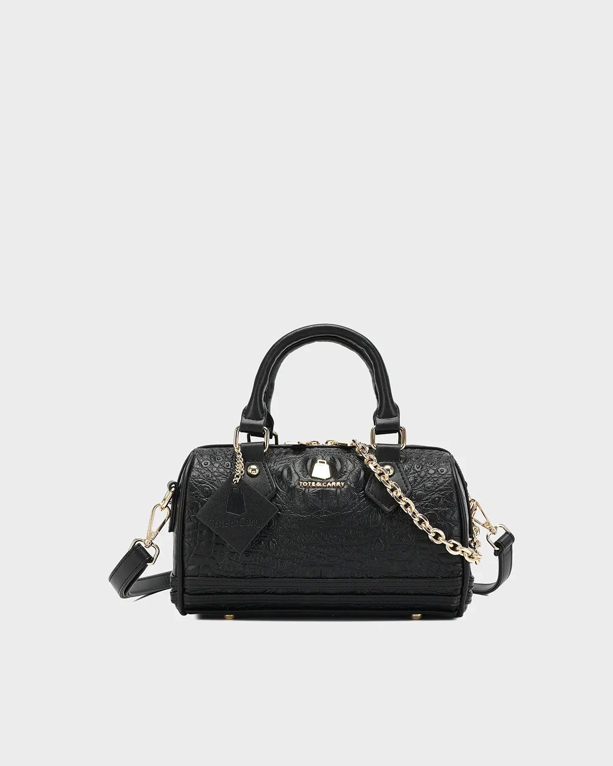 Women's Statement Purse - Black Crossbody Fashion Bucket Bag with Chain for Day-to-Night Glamour