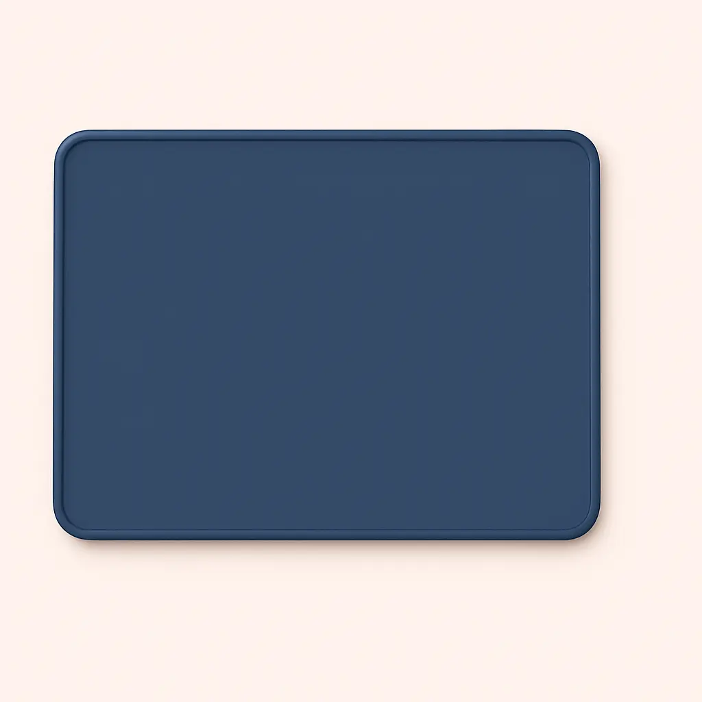 XL Non-Slip Silicone Placemat |   Raised Edge!   Spill Catcher