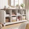 Raybee Furniture 6 8 9-Cube Bookshelf, Modern Farmhouse Wood Storage Organizer Bookcase, Space-Saving Storage Bookshelves & Bookcases, Modern Wide Console Closet Bookshelf, Display Cabinet Book Case TV Stand for Living Room, Bedroom, Home Office Display