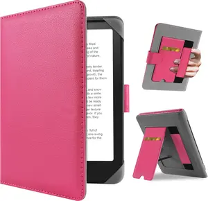 Universal Case for 7 inch Kindle Paperwhite/Colorsoft 2024 Compatible with 6.8" Paperwhite Kobo Clara /Kobo Clara 2E eReader Protective Cover with Foldable Stand Built-in Pocket,Rose