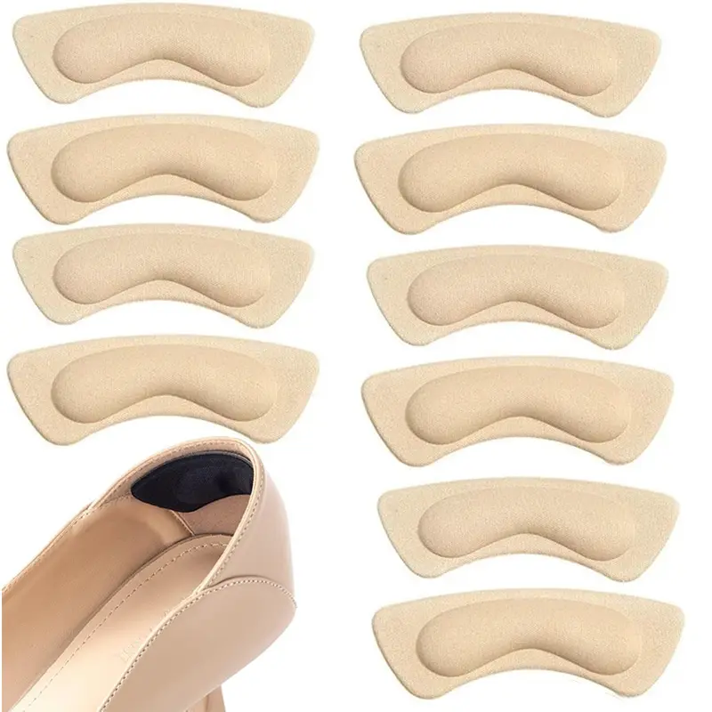 5 Pairs Moon-Shaped Heel Cushions – Self-Adhesive Non-Slip Shoe Inserts, Anti-Wear Insole Pads for Loose Shoes, Heel Grips & Size Reducer for Men and Women Footwear Nail