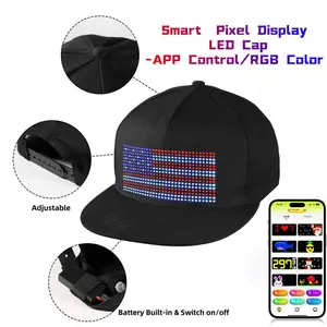 【DealsForYouDays】SCITOO LED hat, multilingual APP controls editing to light hats (words, music, images, paintings) used for Bluetooth fashion black (full color display) LED screen in party clubs,fathers day gift ideas,4th of july decor Diy mens hats