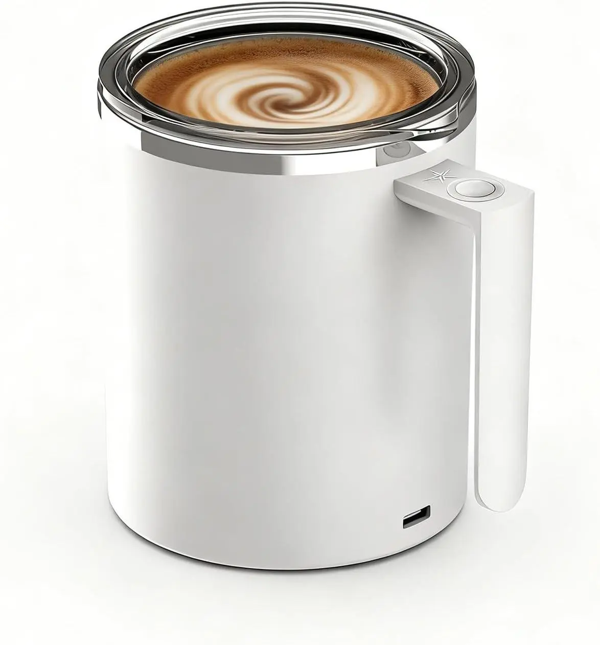 Self Stirring Mug, 12.2 Oz Self Stirring Coffee Mug with Magnetic Stirrer & Anti-Sedimentation, Rechargeable Auto Magnetic Coffee Mug for Coffee, Milk, Hot Cocoa (White) FOXNSK