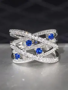 Fashion Artificial Zircon Decorated Ring, Artificial Zircon Rings, Fashion Jewelry for Party, Daily Clothing Decor, Trendy All-match & Exquisite Jewelry for Birthday Gift