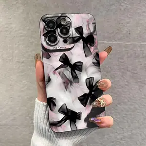 Bowknot Pattern Phone Case, Decorative Phone Protector Cover, Phone Accessories Compatible with iPhone 17 16 15 14 13 12 11 Pro Max