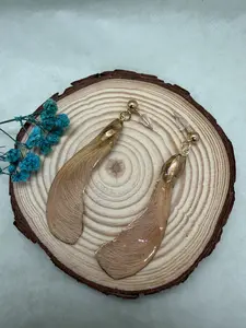 Real Maple Samara Seed Drop Earrings- Resin Earrings