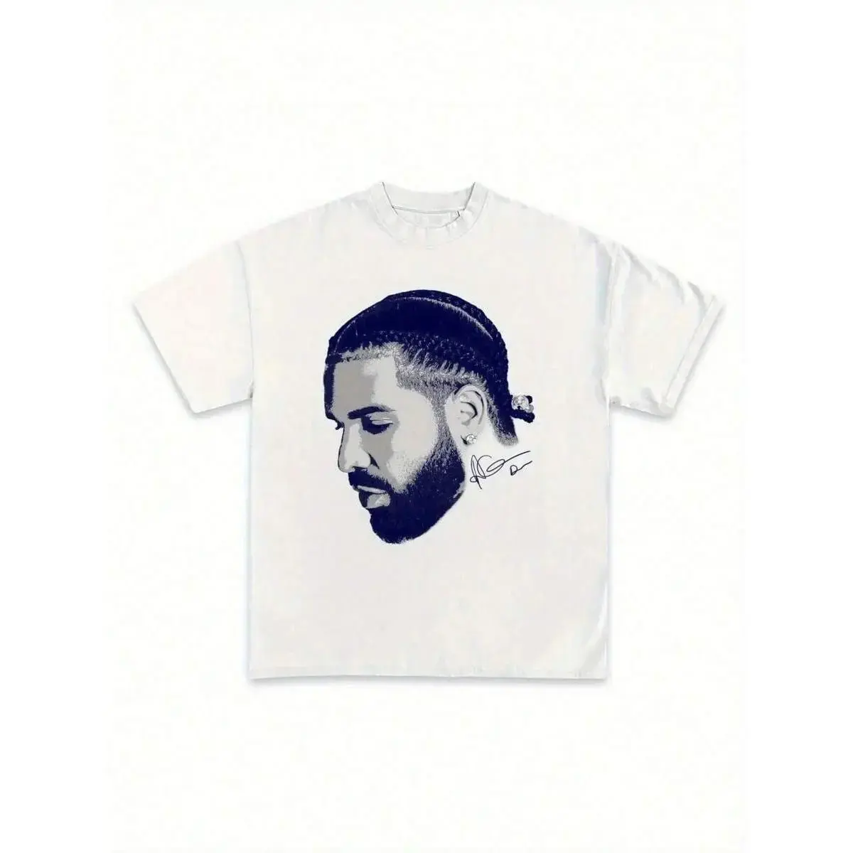 Drake Rapper Graphic Menswear Tshirt, Unisex Round Neck Cotton Streetwear, Soft Loose Fit Breathable Urban Style, Cotton Graphic Tees, Graphic Tee