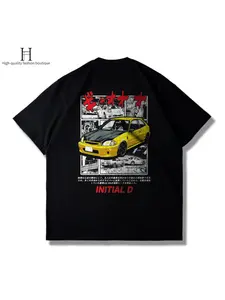 "Initial D" Honda Civic EK9 Manga Tee - White Oversized JDM Streetwear for Initial D Fans - Men's & Women's Oversized Top,Summer T-shirt,Vintage T-shirt,Graphic T-shirt,Heavyweight T-shirt