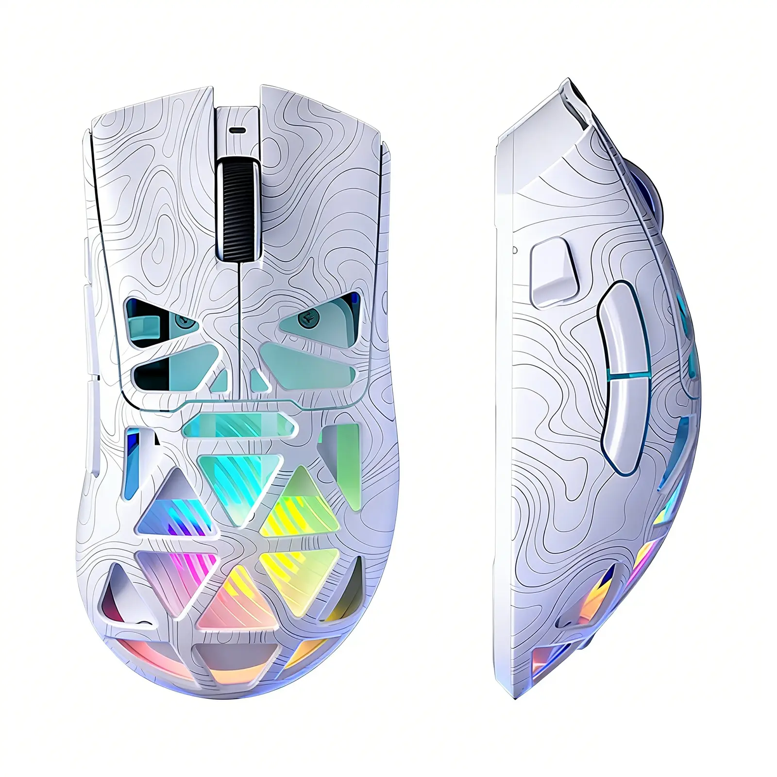[New]AULA SC620 Lightweight Tri-Mode Gaming Mouse, PAW3311 Optical Sensor, Adjustable DPI 800–12000, Hollow RGB Rechargeable Mouse for Gaming & Office Macros Programmable, Wireless Mouse