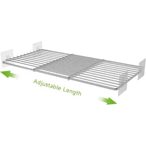 Expandable Adjustable Closet Shelves Organizers, 1 Pack Small Storage Shelf for Cabinet Wardrobe Pantry Cupboard Kitchen Storage Rack