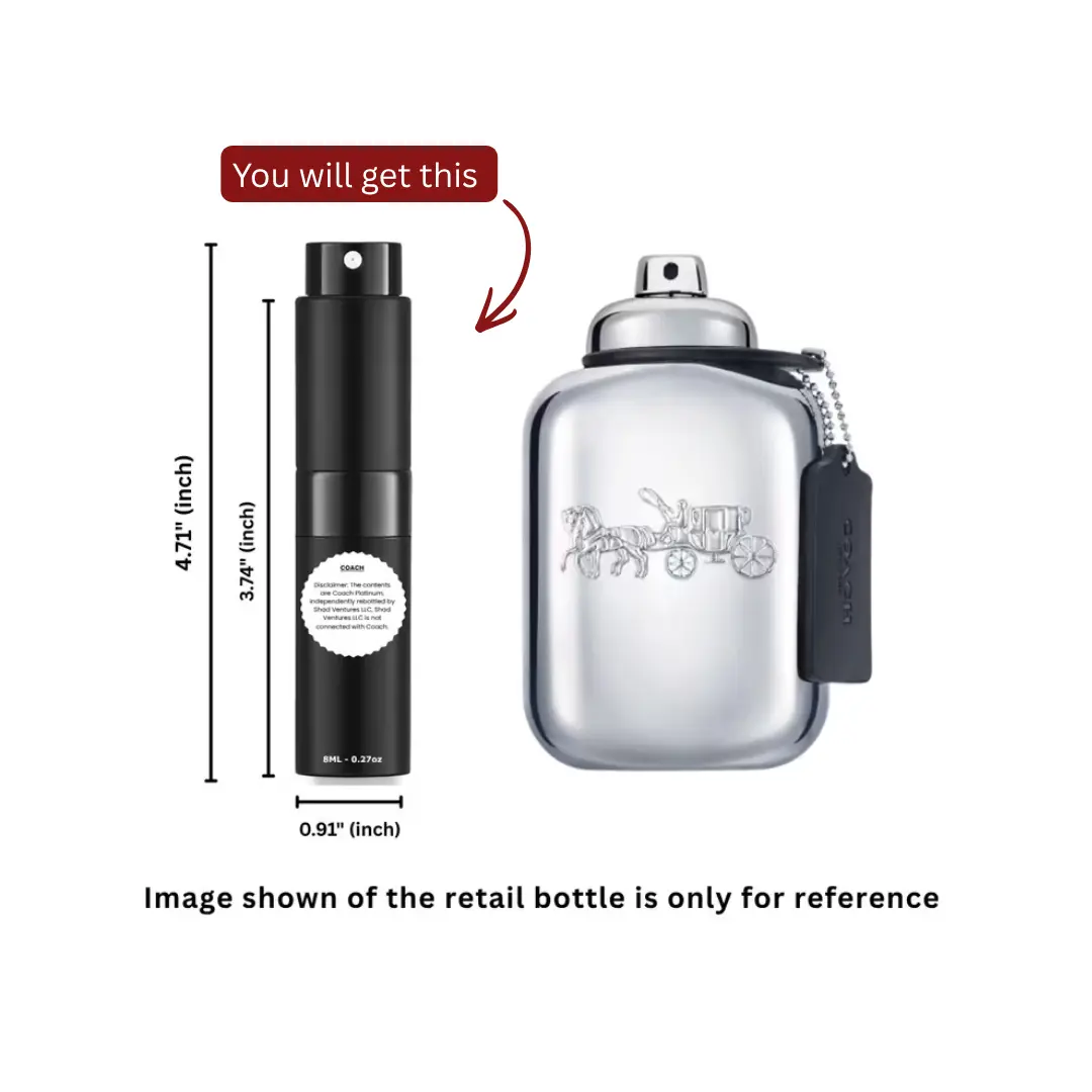 Coach Platinum Eau de Parfum Men 8ml / 0.27oz – 100% Original Authentic Decanted Perfume Spray
